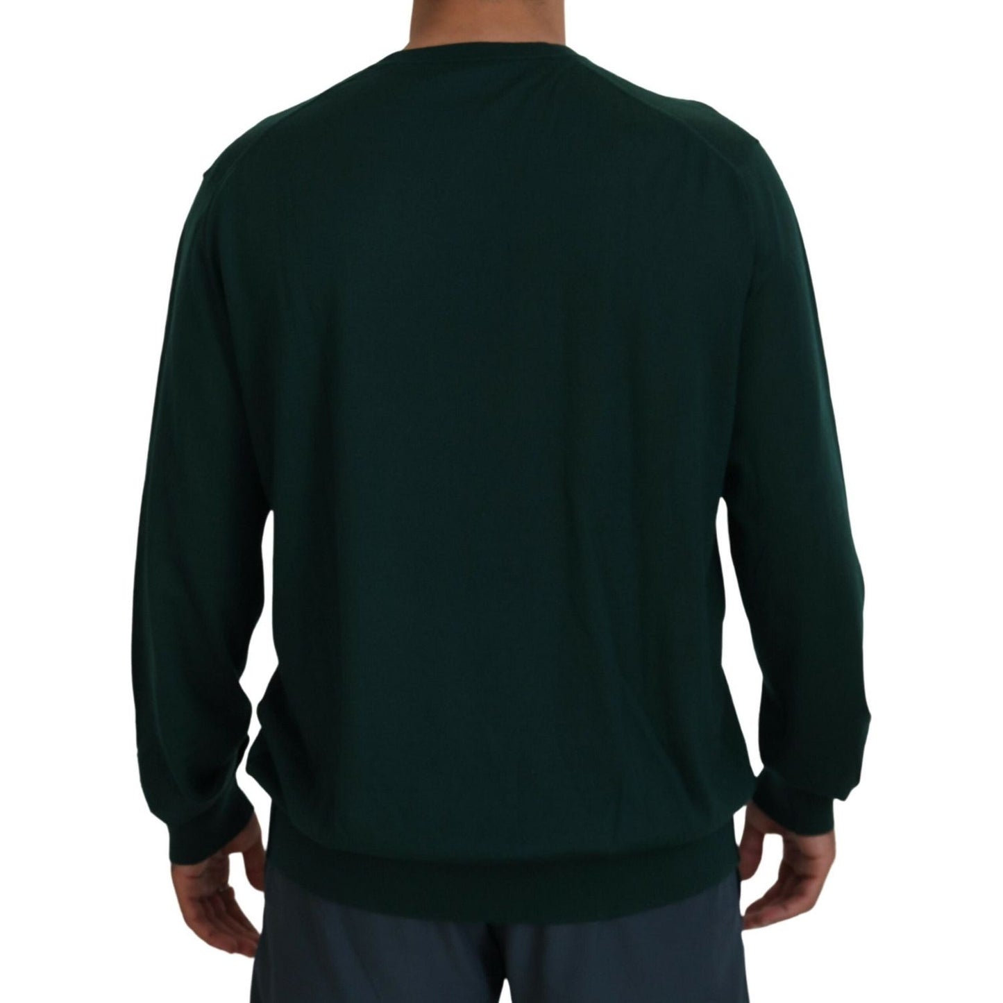 Dolce & Gabbana Green Cashmere V-neck Pullover Sweater Dolce & Gabbana