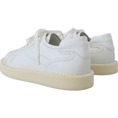 Dolce & Gabbana White Leather Low Top Oxford Sneakers Casual Shoes Dolce & Gabbana
