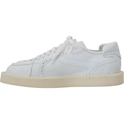 Dolce & Gabbana White Leather Low Top Oxford Sneakers Casual Shoes Dolce & Gabbana