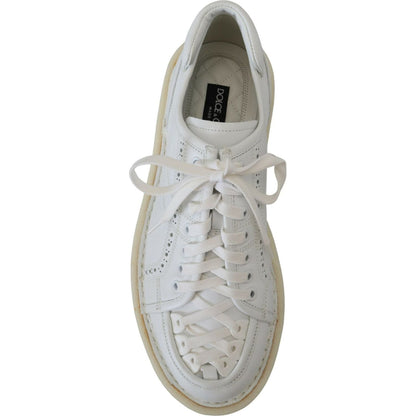 Dolce & Gabbana White Leather Low Top Oxford Sneakers Casual Shoes Dolce & Gabbana