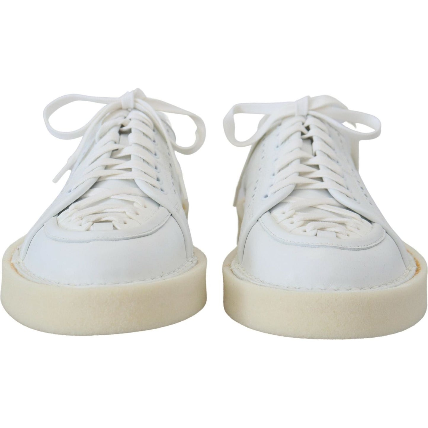 Dolce & Gabbana White Leather Low Top Oxford Sneakers Casual Shoes Dolce & Gabbana