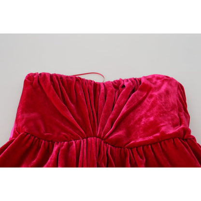 Dolce & Gabbana Pink Viscose Stretch Strapless A-line Dress
