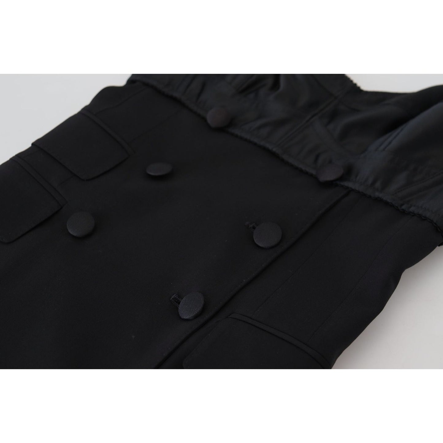 Dolce & Gabbana Black Fit Wool Stretch Sheath Mini Dress Dolce & Gabbana