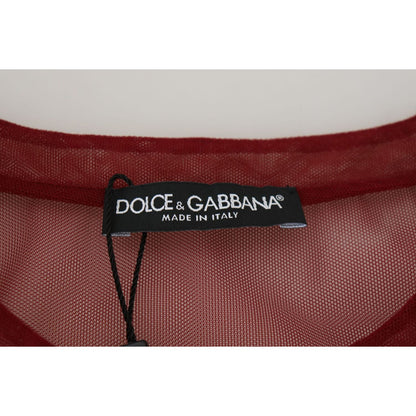 Dolce & Gabbana Maroon Nylon Two Layer Shift Mini Dress Dolce & Gabbana