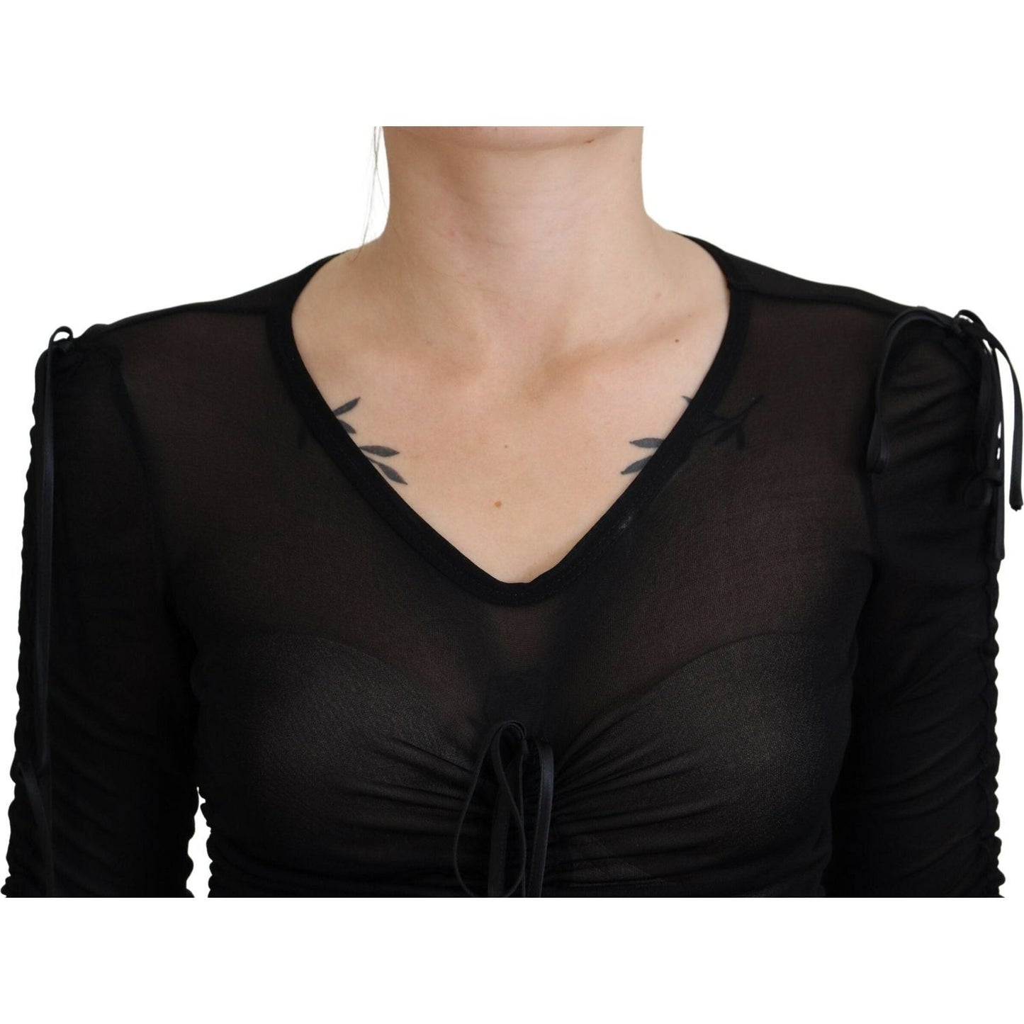 Dolce & Gabbana Black Viscose Bodycon Sheath Midi Dress Dolce & Gabbana