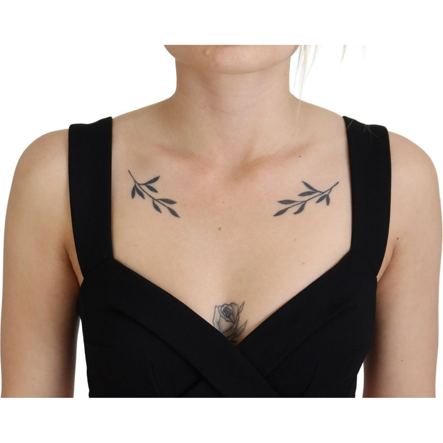 Dolce & Gabbana Black Viscose Bodycon Sheath Midi Dress Dolce & Gabbana