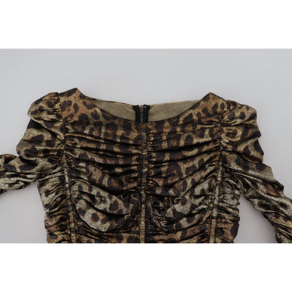 Dolce & Gabbana Multicolor Leopard Bodycon Sheath Midi Dress Dolce & Gabbana