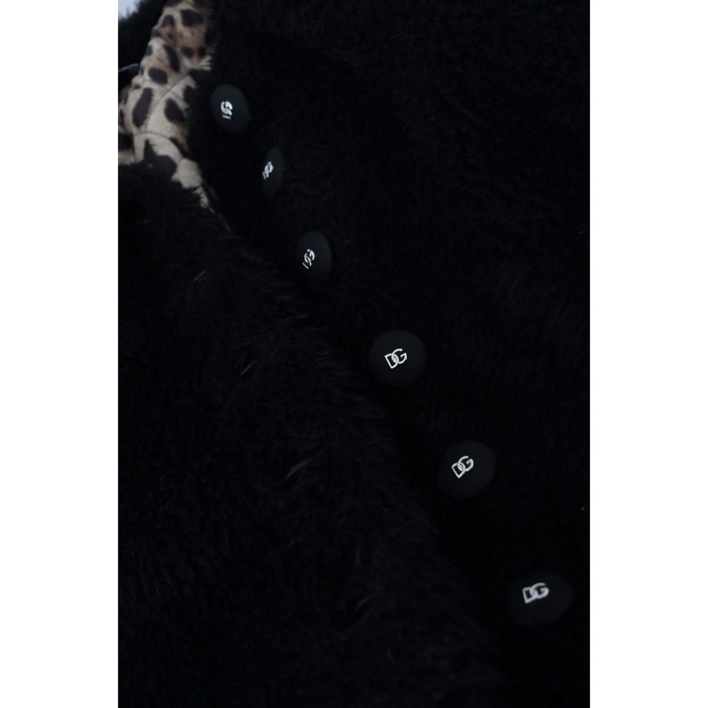 Dolce & Gabbana Black Cashmere Blend Faux Fur Coat Jacket Dolce & Gabbana