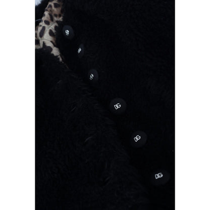 Dolce & Gabbana Black Cashmere Blend Faux Fur Coat Jacket Dolce & Gabbana