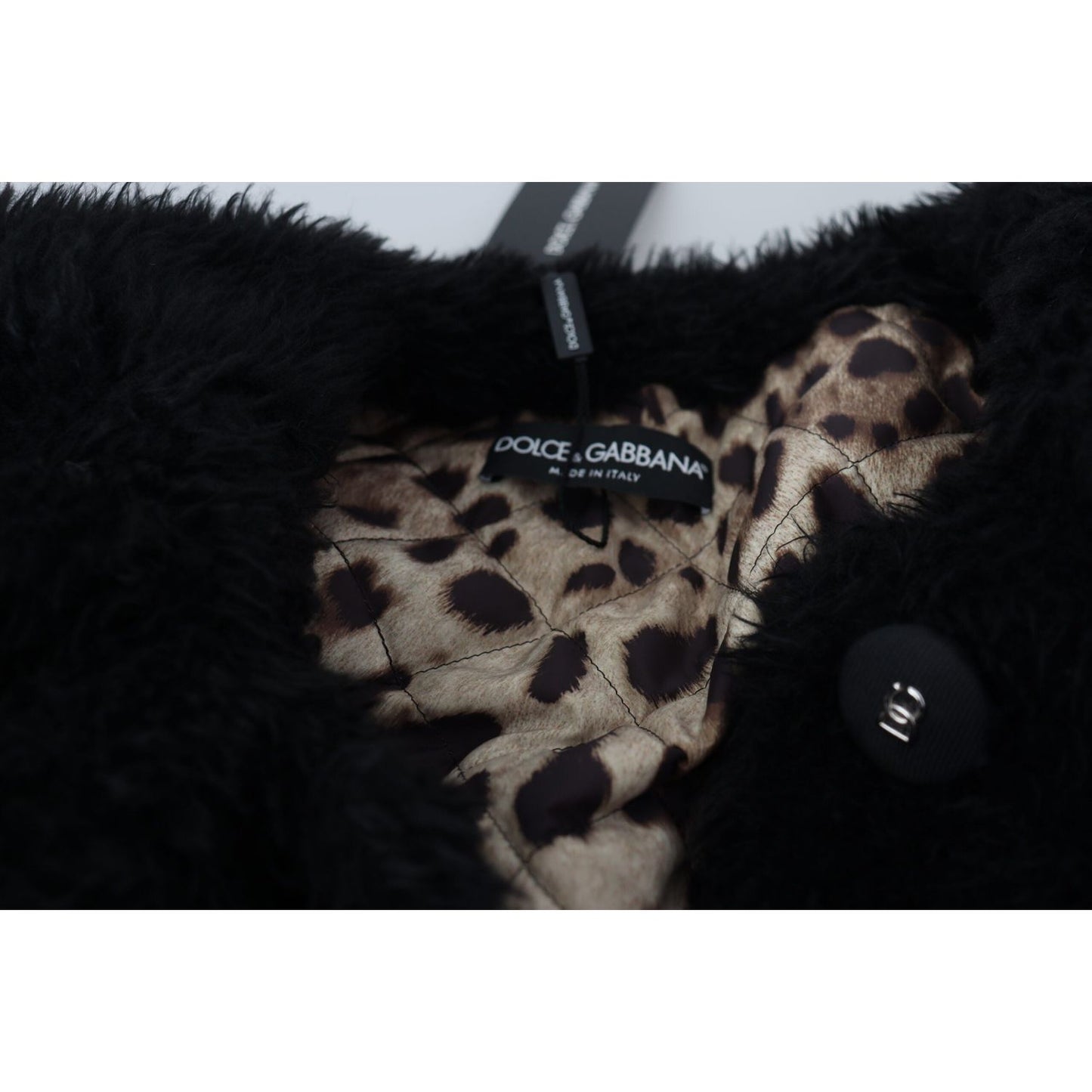 Dolce & Gabbana Black Cashmere Blend Faux Fur Coat Jacket Dolce & Gabbana