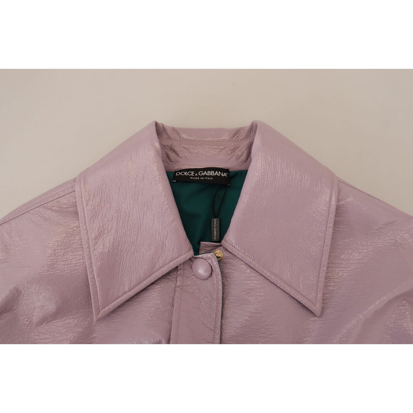 Dolce & Gabbana Purple Cotton Button Down Cropped Jacket Dolce & Gabbana