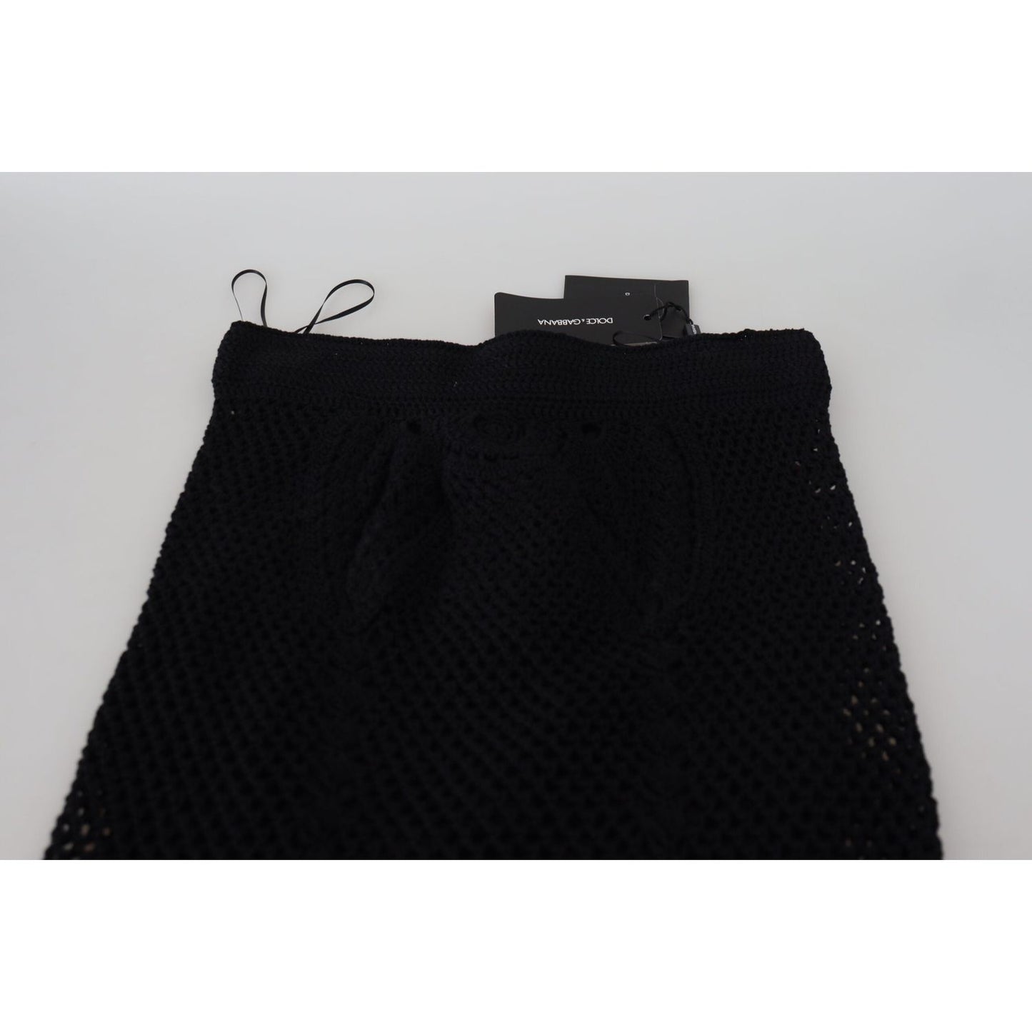Dolce & Gabbana Black Knitted Cotton High Waist Mermaid Skirt Dolce & Gabbana