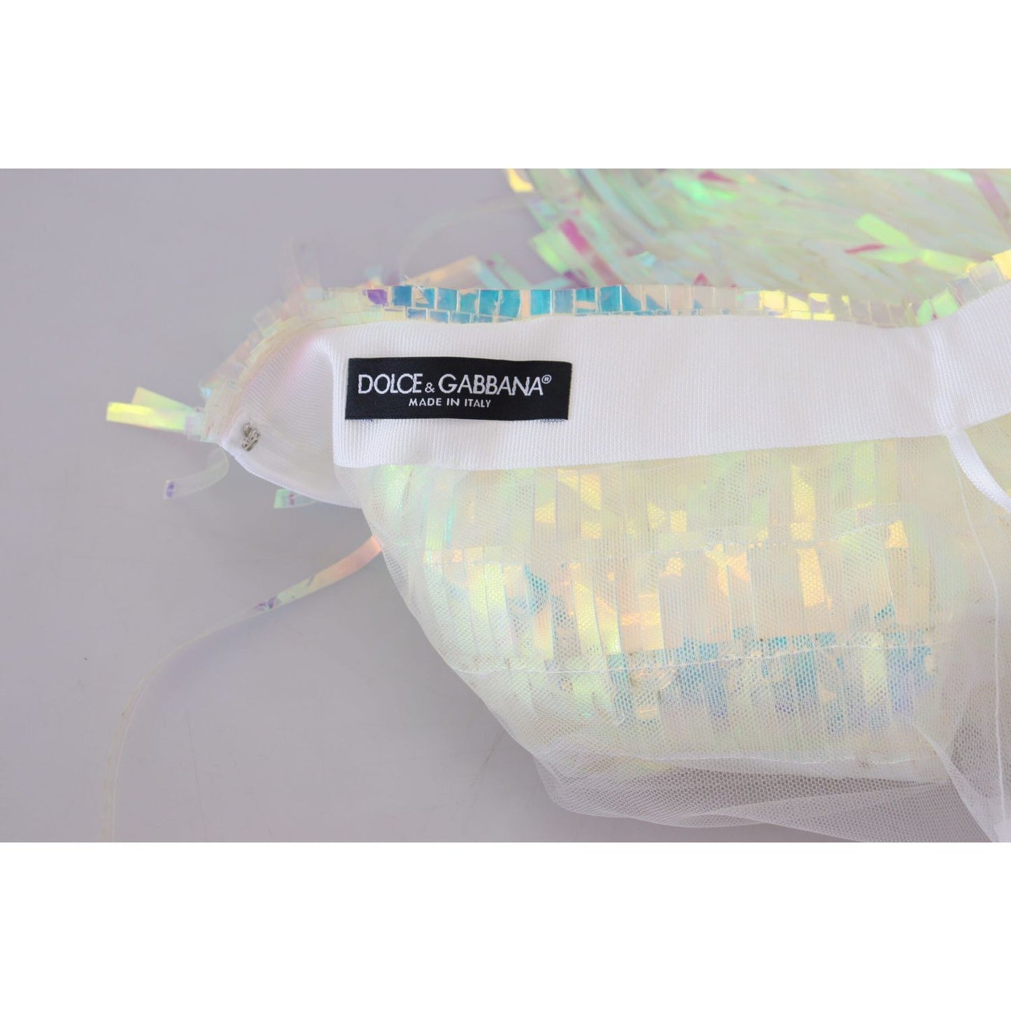 Dolce & Gabbana Multicolor Iridescent Fringed Tulle Skirt Dolce & Gabbana