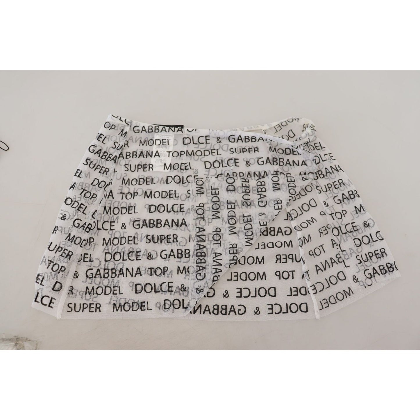 Dolce & Gabbana White Logo See Through A-line Mini Skirt Dolce & Gabbana
