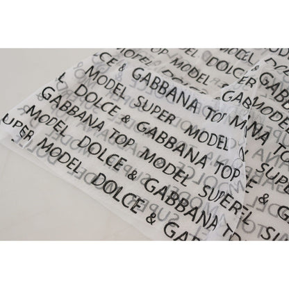 Dolce & Gabbana White Logo See Through A-line Mini Skirt Dolce & Gabbana