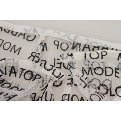 Dolce & Gabbana White Logo See Through A-line Mini Skirt Dolce & Gabbana