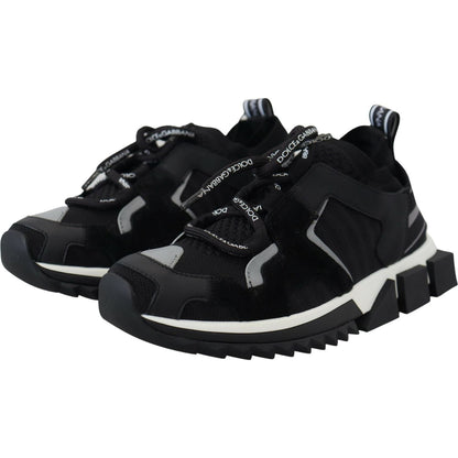 Dolce & Gabbana Black Mesh Sorrento Trekking Sneakers Shoes Dolce & Gabbana