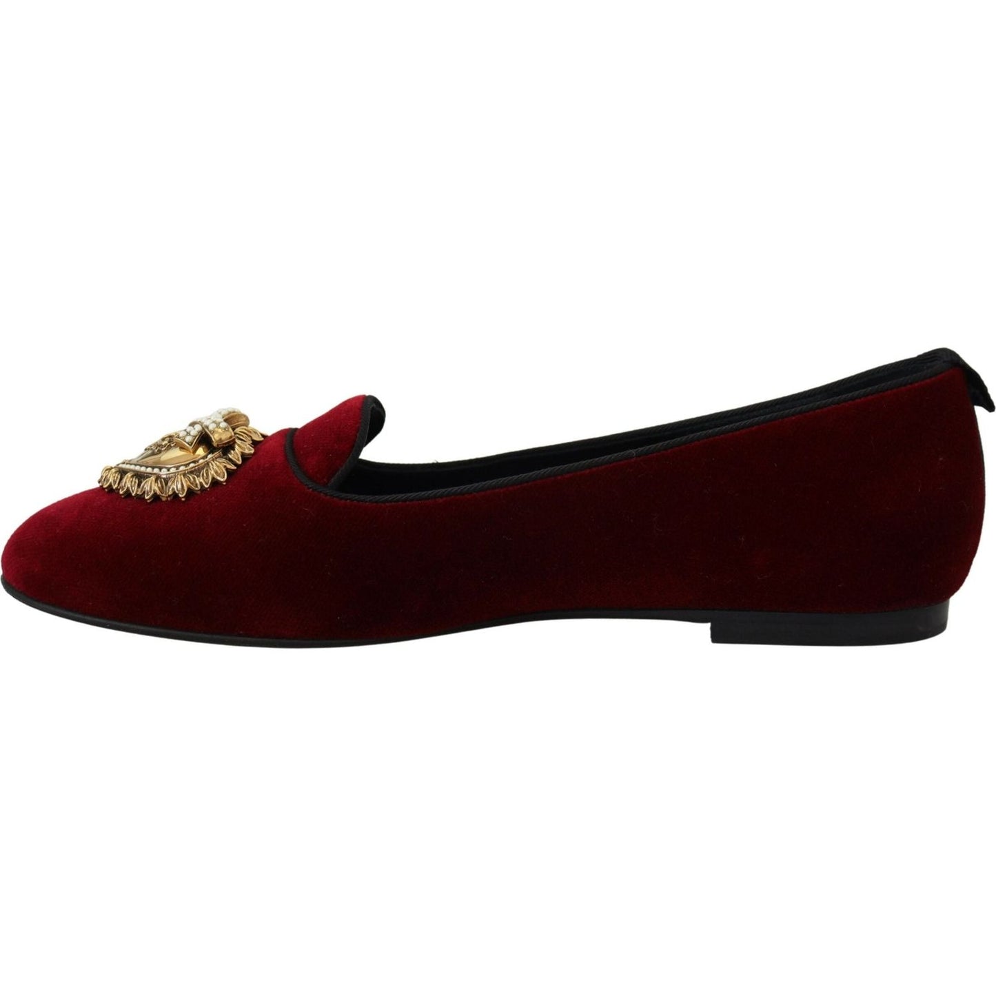 Dolce & Gabbana Bordeaux Velvet Slip-On Loafers Flats Shoes Dolce & Gabbana