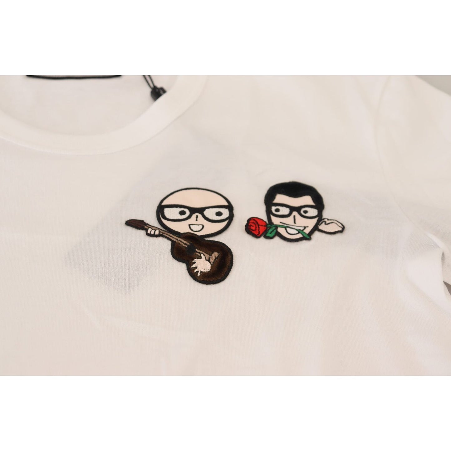 Dolce & Gabbana White #dgfamily Crewneck Cotton T-shirt Dolce & Gabbana