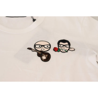 Dolce & Gabbana White #dgfamily Crewneck Cotton T-shirt Dolce & Gabbana