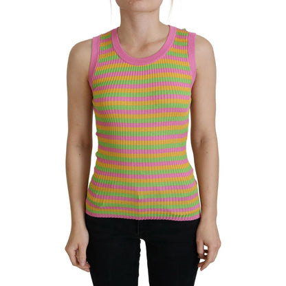 Dolce & Gabbana Multicolor Silk Vest Pullover Tank Top Dolce & Gabbana