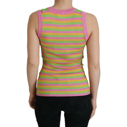 Dolce & Gabbana Multicolor Silk Vest Pullover Tank Top Dolce & Gabbana
