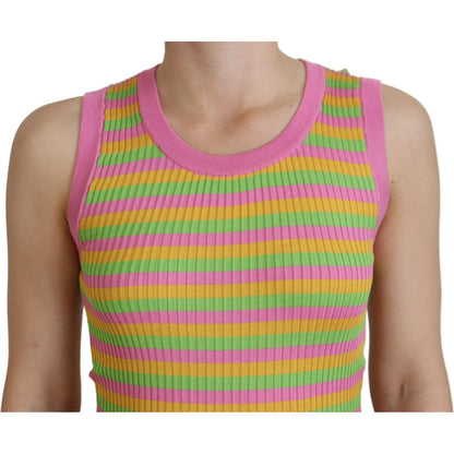 Dolce & Gabbana Multicolor Silk Vest Pullover Tank Top Dolce & Gabbana