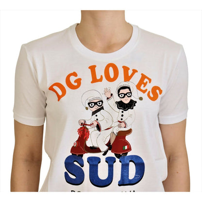 Dolce & Gabbana White Cotton DG Loves SUD T-shirt Dolce & Gabbana