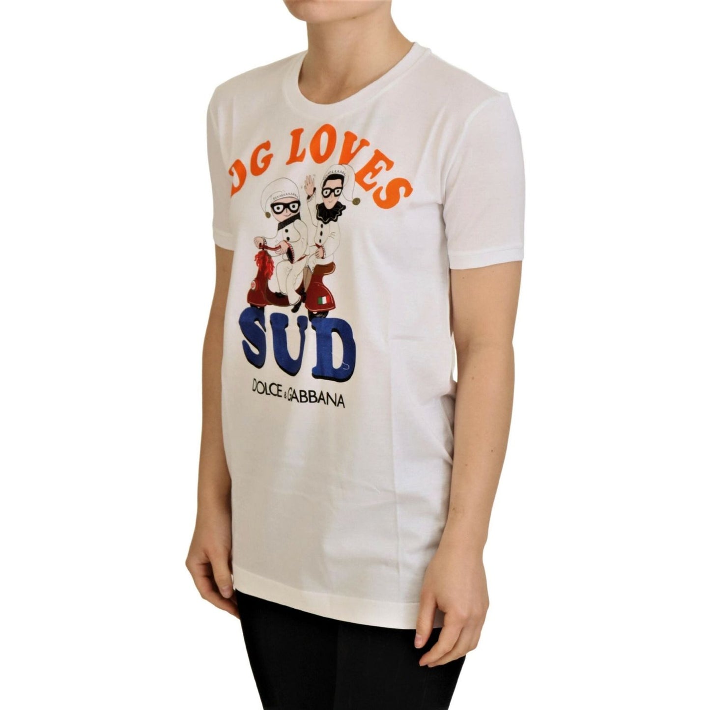 Dolce & Gabbana White Cotton DG Loves SUD T-shirt Dolce & Gabbana