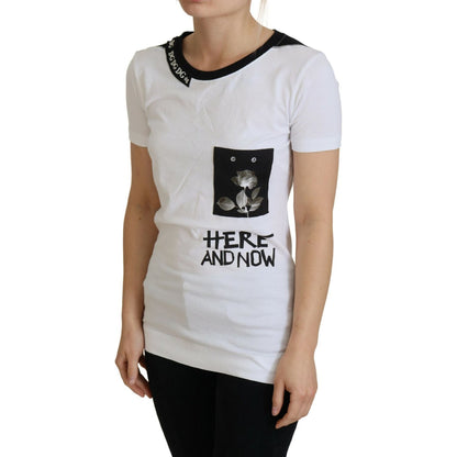 Dolce & Gabbana White Cotton T-shirt Crewneck T-shirt Dolce & Gabbana