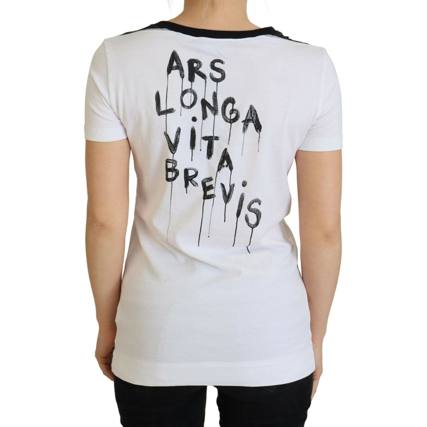 Dolce & Gabbana White Cotton T-shirt Crewneck T-shirt Dolce & Gabbana