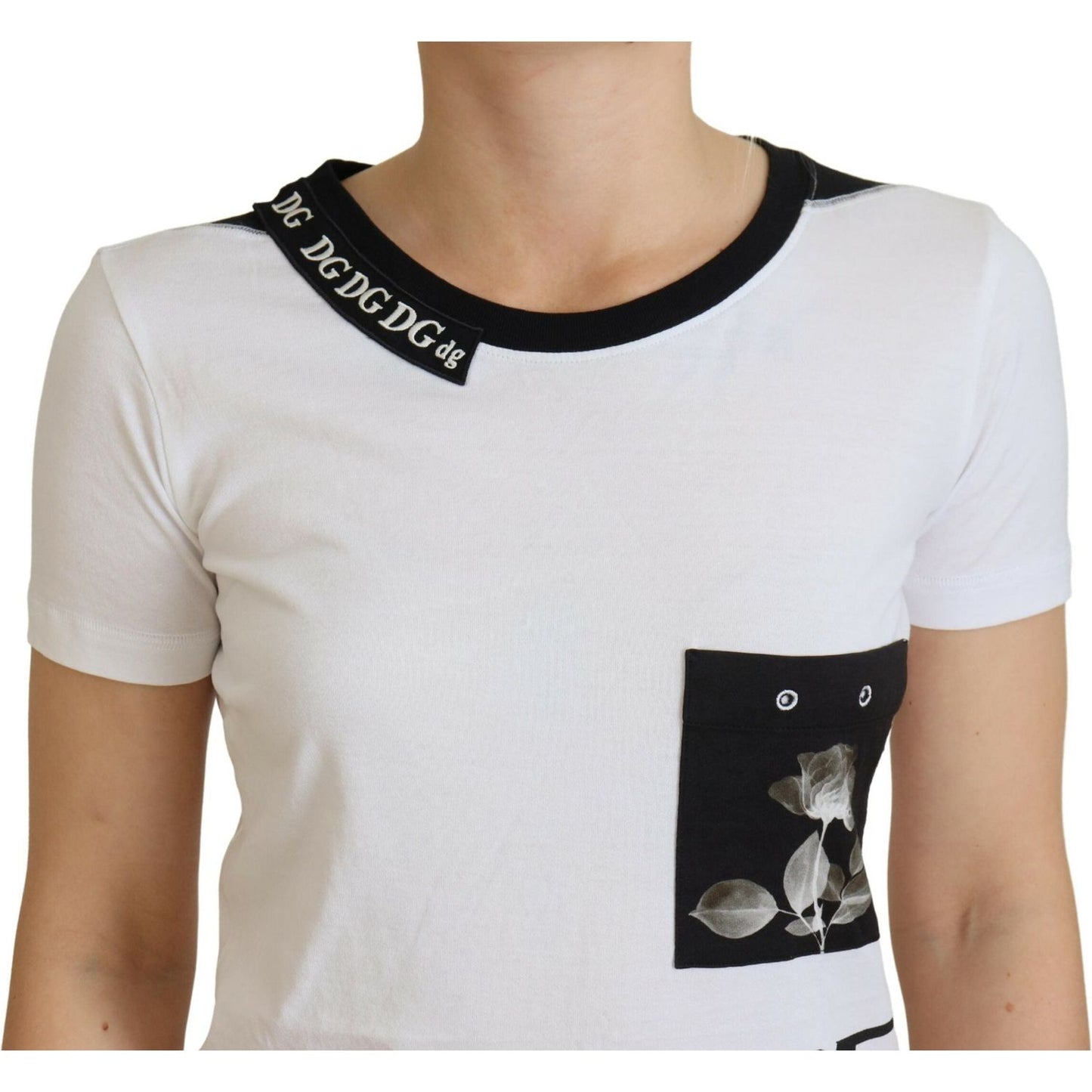Dolce & Gabbana White Cotton T-shirt Crewneck T-shirt Dolce & Gabbana