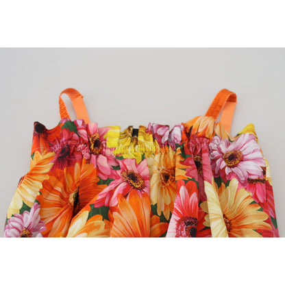 Dolce & Gabbana Blouse Cropped Floral Cotton Tank Top Dolce & Gabbana