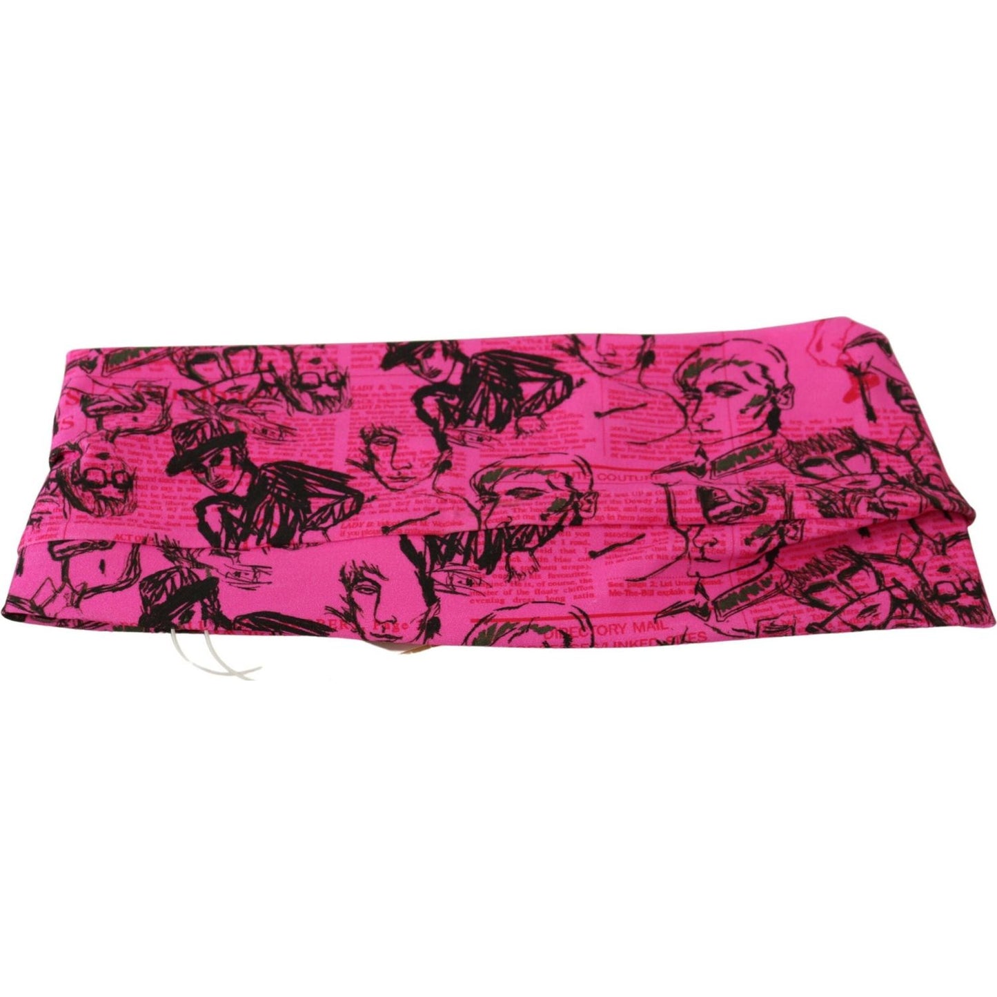 John Galliano Pink Newspaper Print Bra Cropped Blouse John Galliano