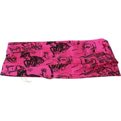 John Galliano Pink Newspaper Print Bra Cropped Blouse John Galliano