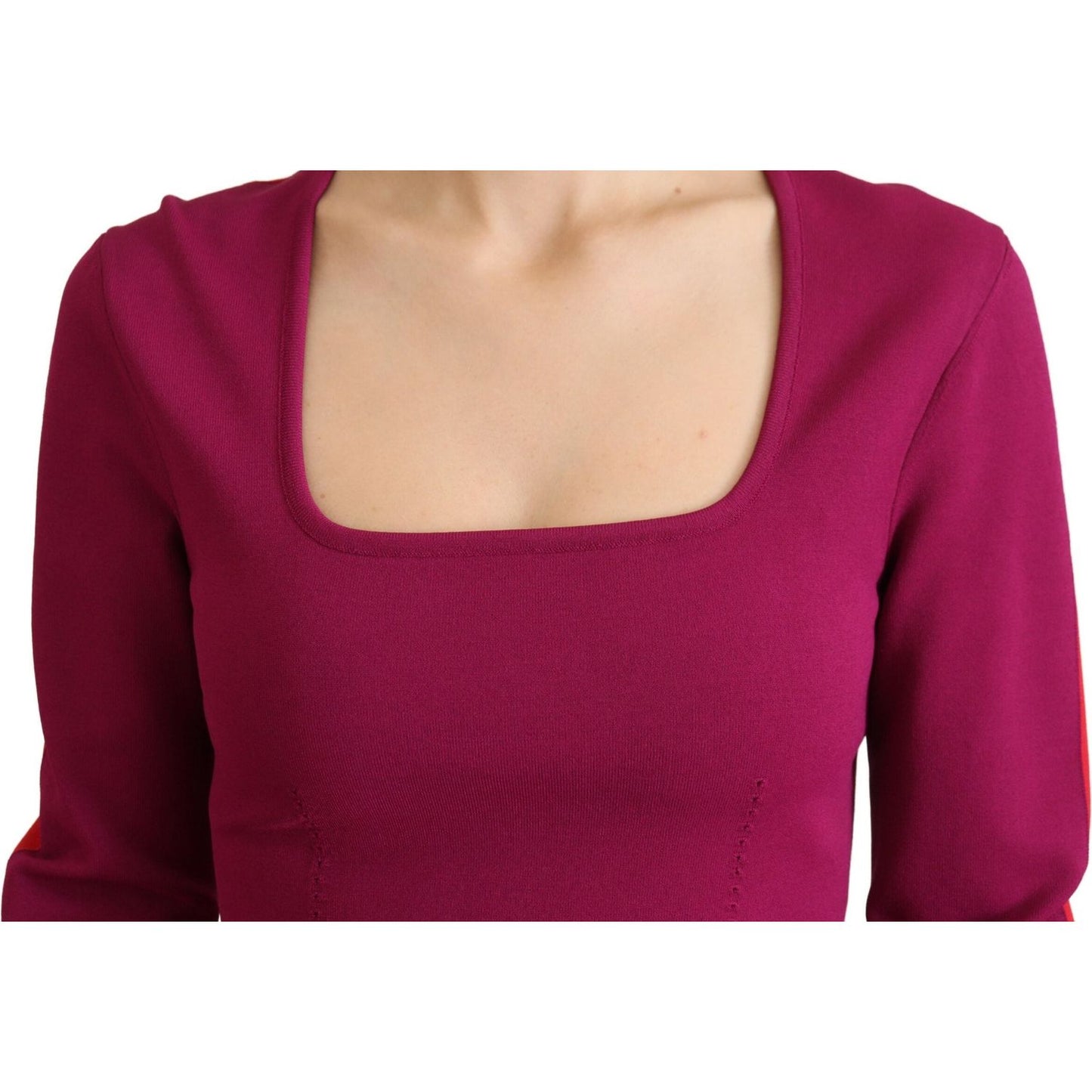 Dolce & Gabbana Multicolor Viscose Square Neck Pullover Sweater Dolce & Gabbana