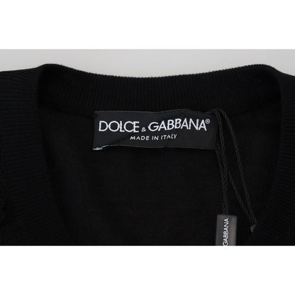 Dolce & Gabbana Black Floral Lace Button Cardigan Sweater Dolce & Gabbana