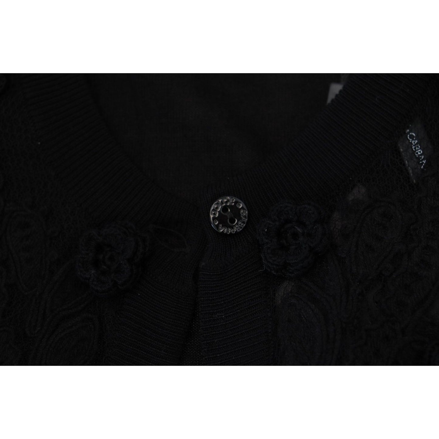 Dolce & Gabbana Black Floral Lace Button Cardigan Sweater Dolce & Gabbana