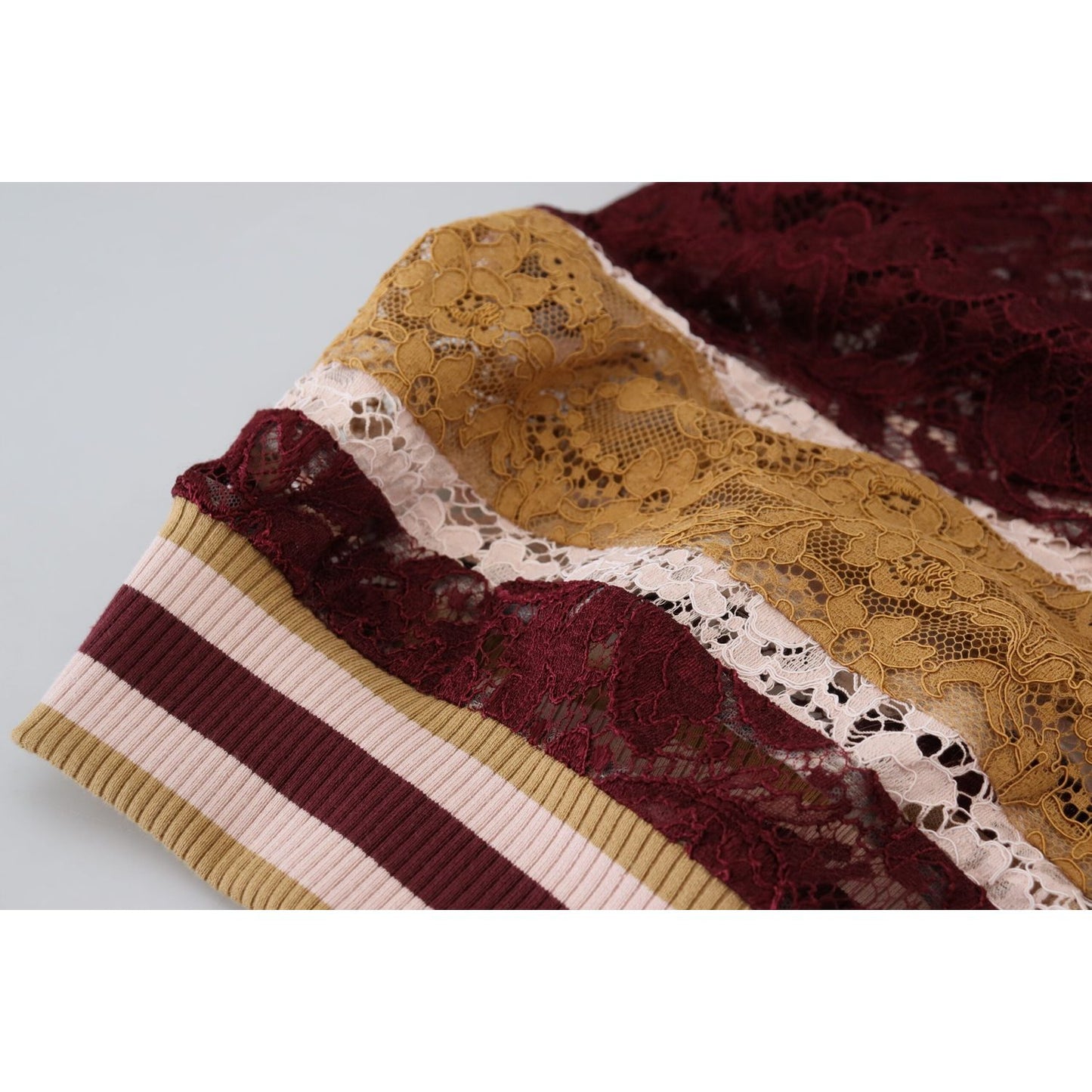 Dolce & Gabbana Multicolor Lace V-neck Pullover Sweater Dolce & Gabbana