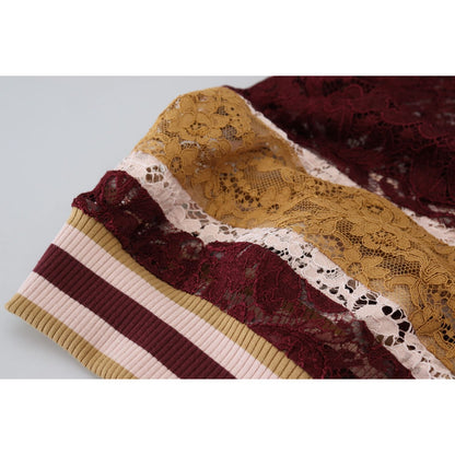 Dolce & Gabbana Multicolor Lace V-neck Pullover Sweater Dolce & Gabbana