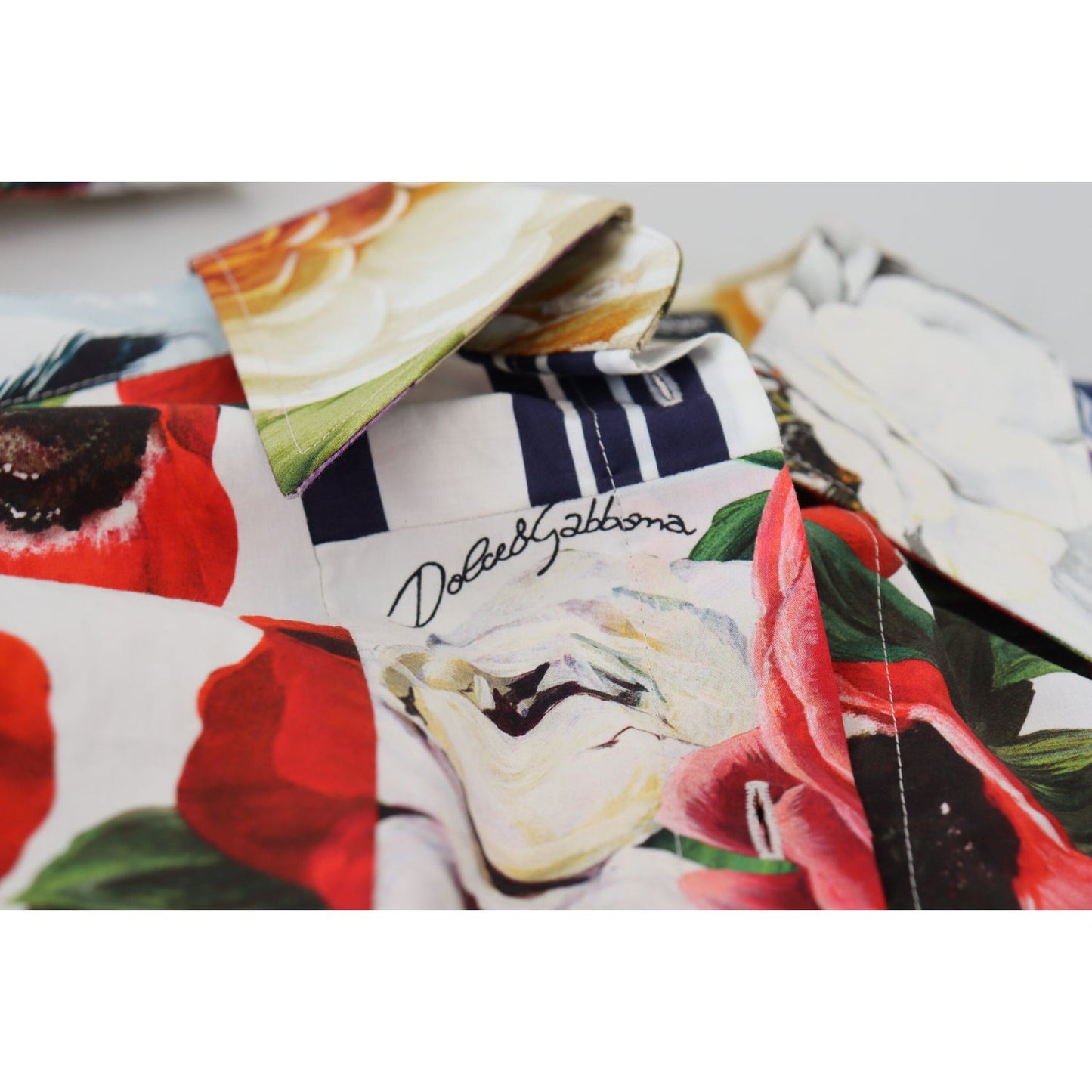 Dolce & Gabbana Multicolor Floral Cotton Collared Blouse Top Dolce & Gabbana