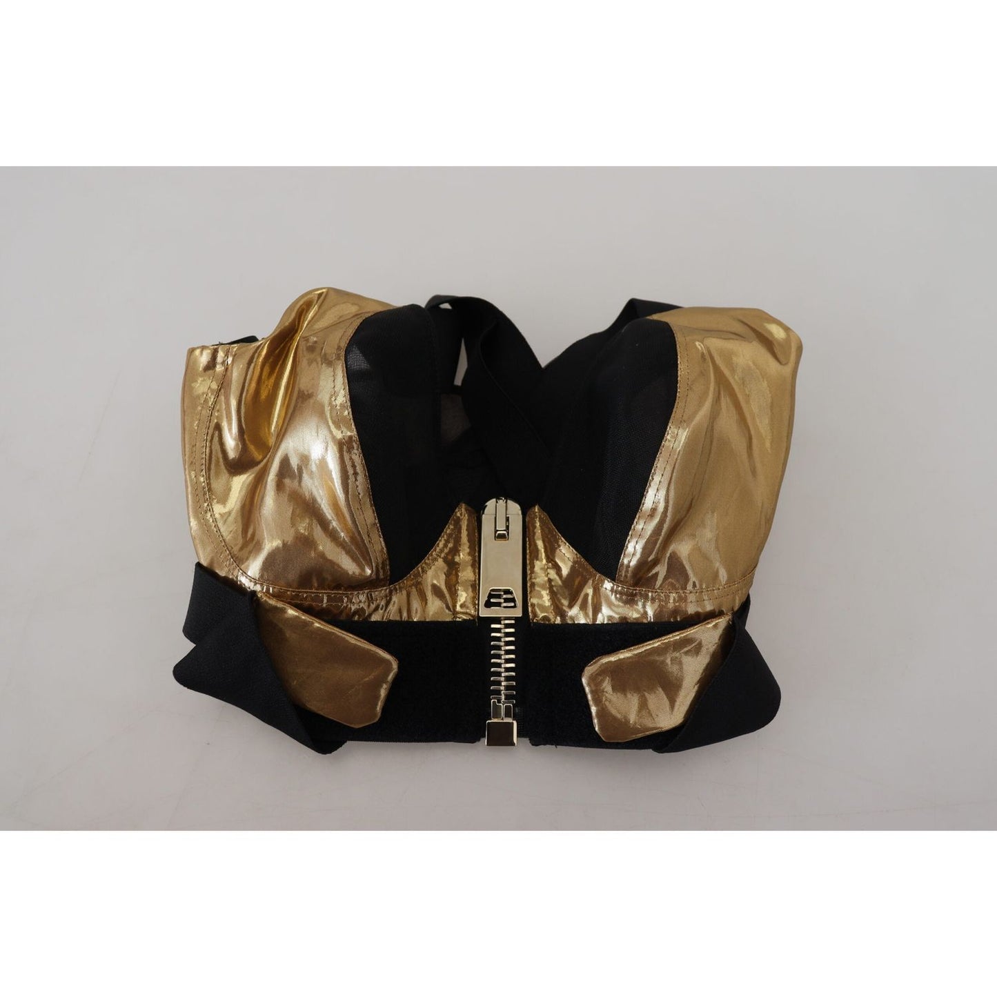 Dolce & Gabbana Black Gold Sleeveless Cropped Bustier Top Dolce & Gabbana