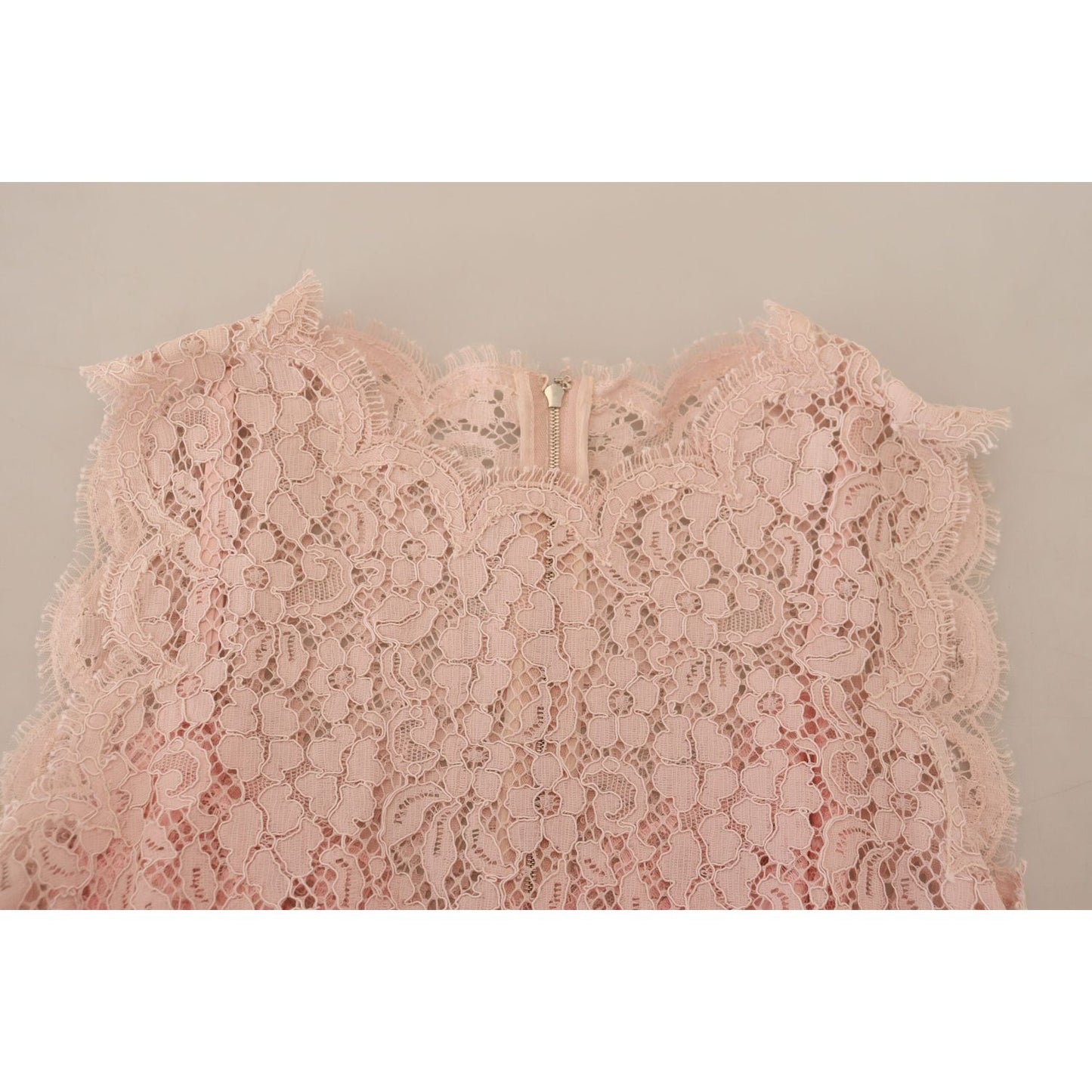 Dolce & Gabbana Pink Floral Lace Sleeveless Tank Blouse Top Dolce & Gabbana