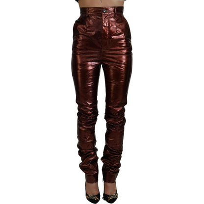 Dolce & Gabbana Metallic Bronze High Waist Skinny Jeans Dolce & Gabbana