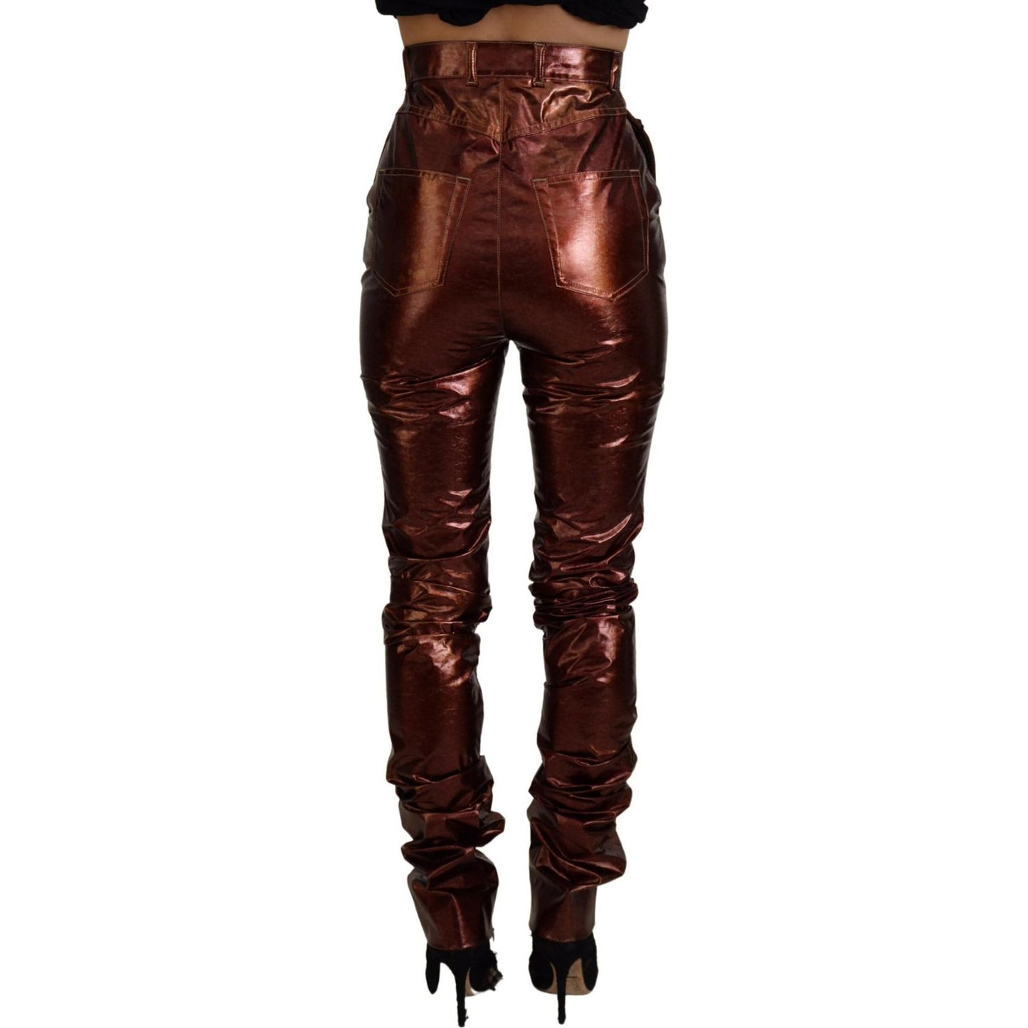 Dolce & Gabbana Metallic Bronze High Waist Skinny Jeans Dolce & Gabbana