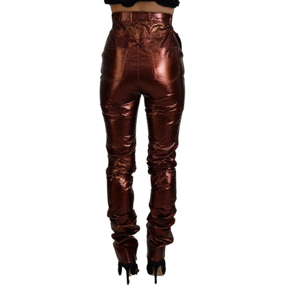 Dolce & Gabbana Metallic Bronze High Waist Skinny Jeans Dolce & Gabbana