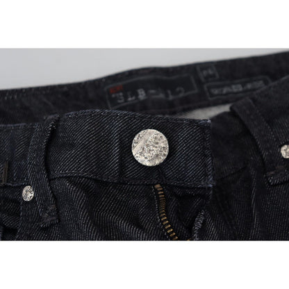 Acht Black Cotton Low Waist Slim Fit Women Casual Denim Jeans