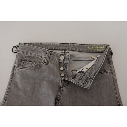 Care Label Gray Washed Cotton Skinny Women Casual Denim Jeans