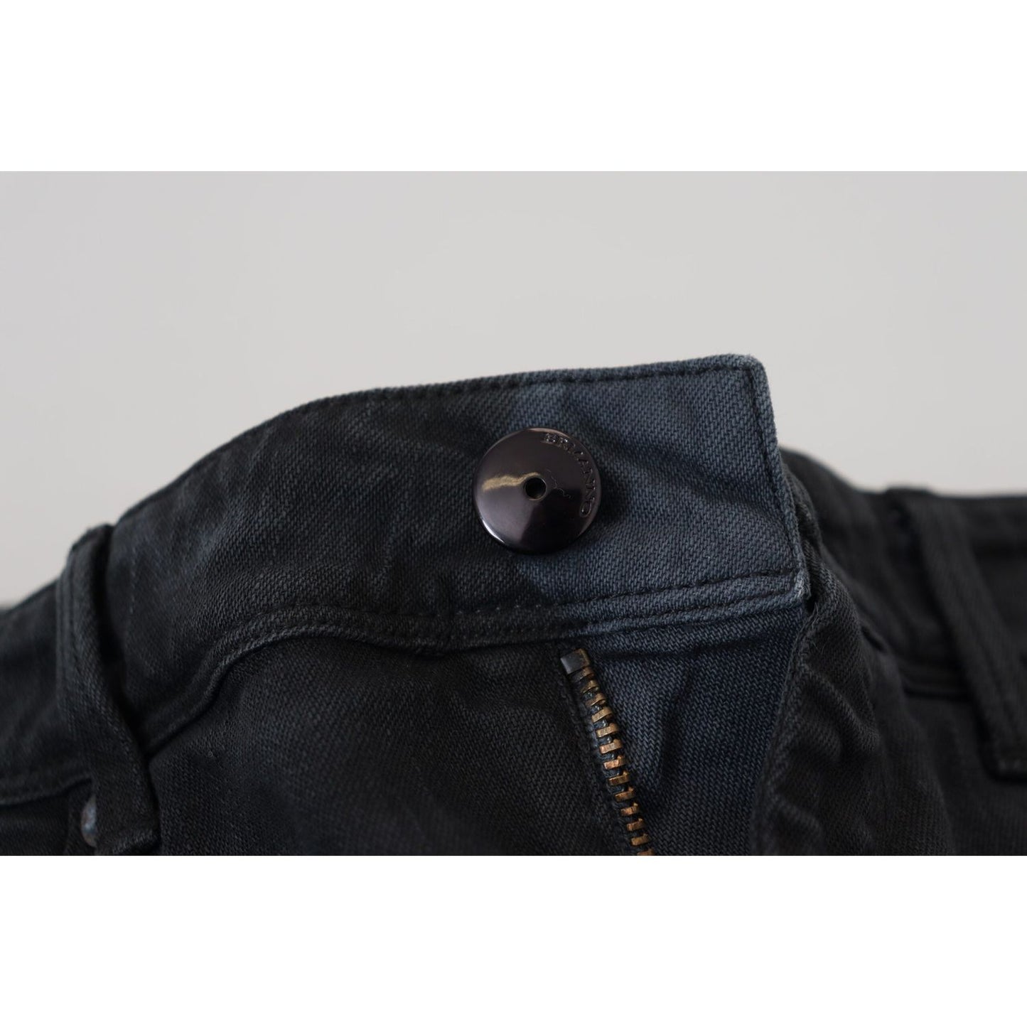 Ermanno Scervino Black Cotton Slim Fit Women Denim Jeans Ermanno Scervino