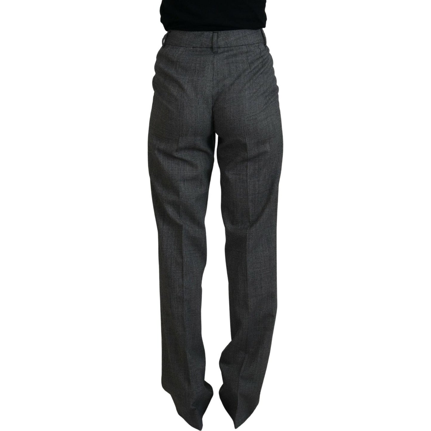 Dolce & Gabbana Gray High Waist Women Wool Pants Dolce & Gabbana